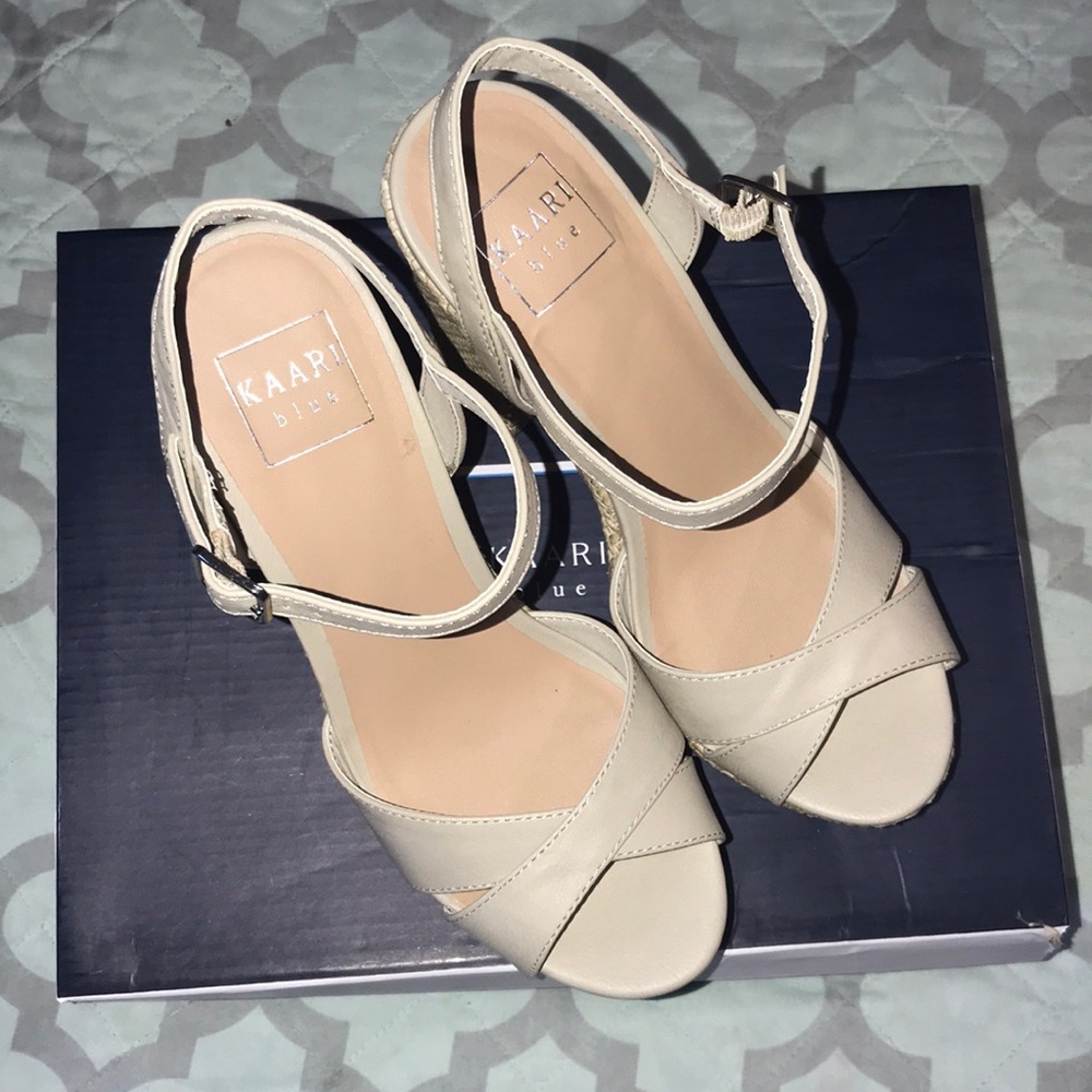 COPY - KAARI blue Wedge Heels (NEW IN BOX)